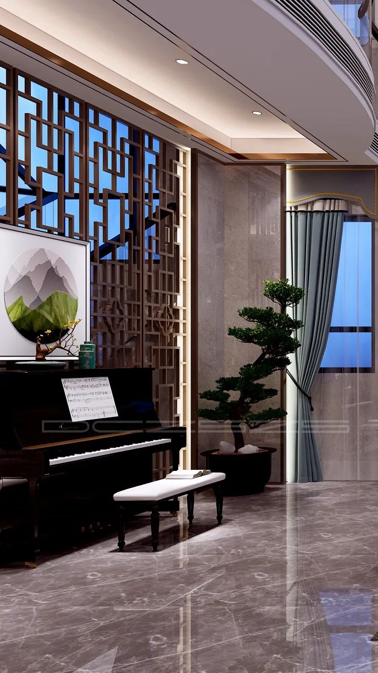 《东成至盛》新中式别墅设计丨木美空间设计-33