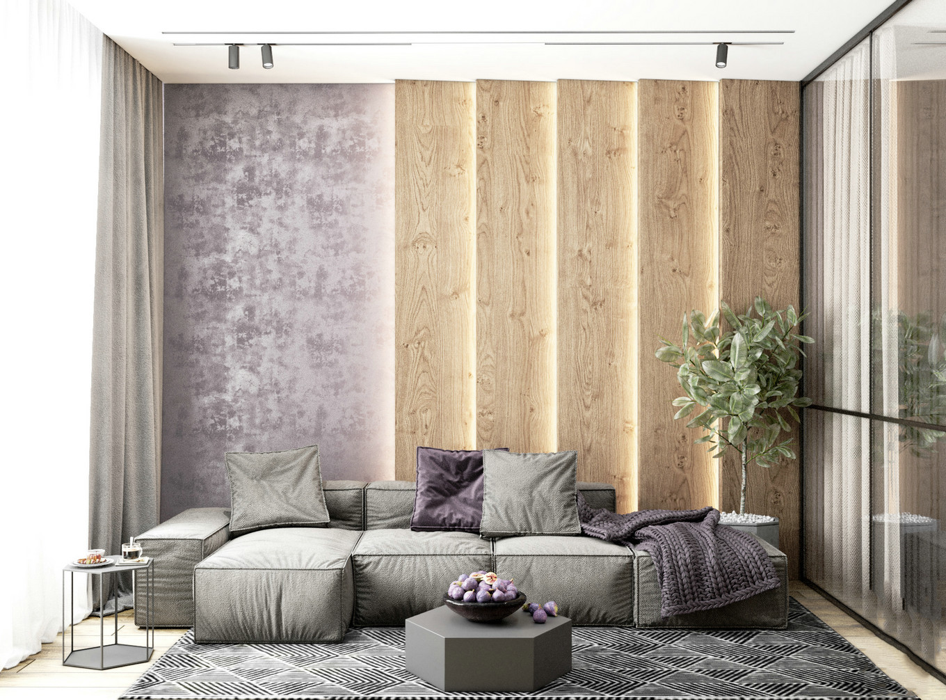 淡紫色系家装，温馨清新的室内设计佳作-0