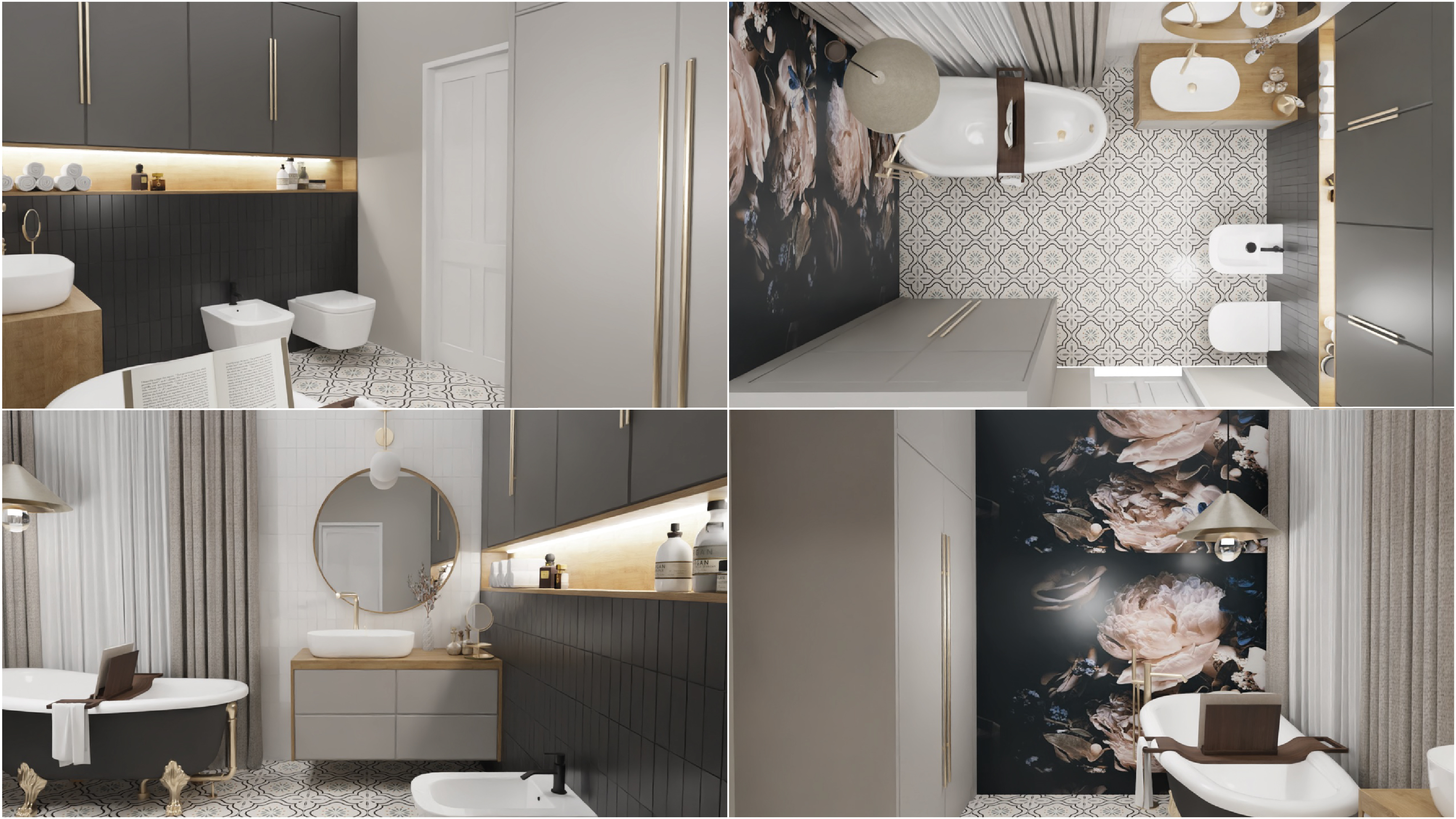 WOMEN'S BATHROOM with peony flowers-5