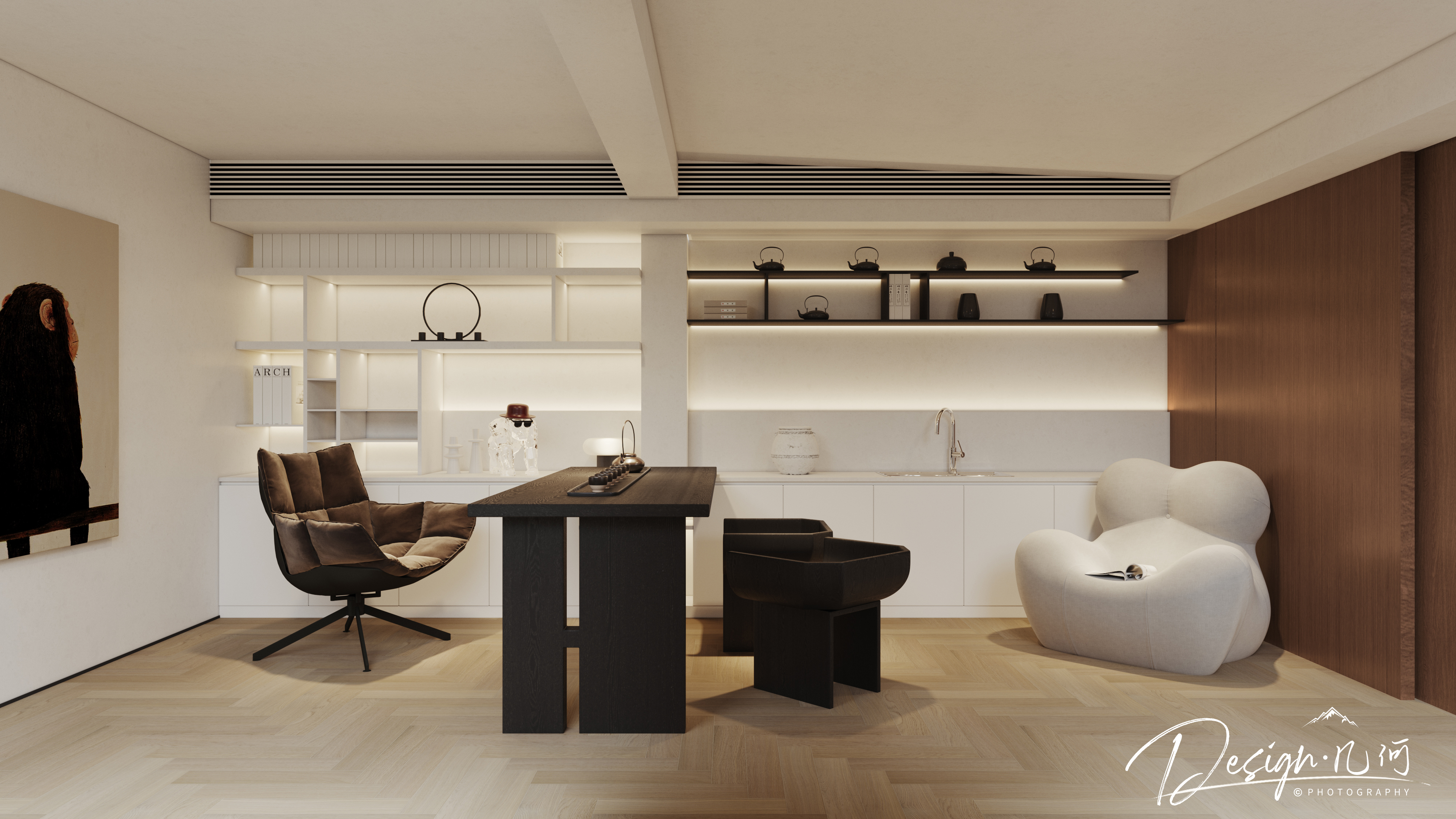 几何空间视觉表现 | 万科城市之光现代客餐厅-13