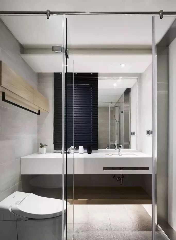 极简风格客厅书房一体化设计-124