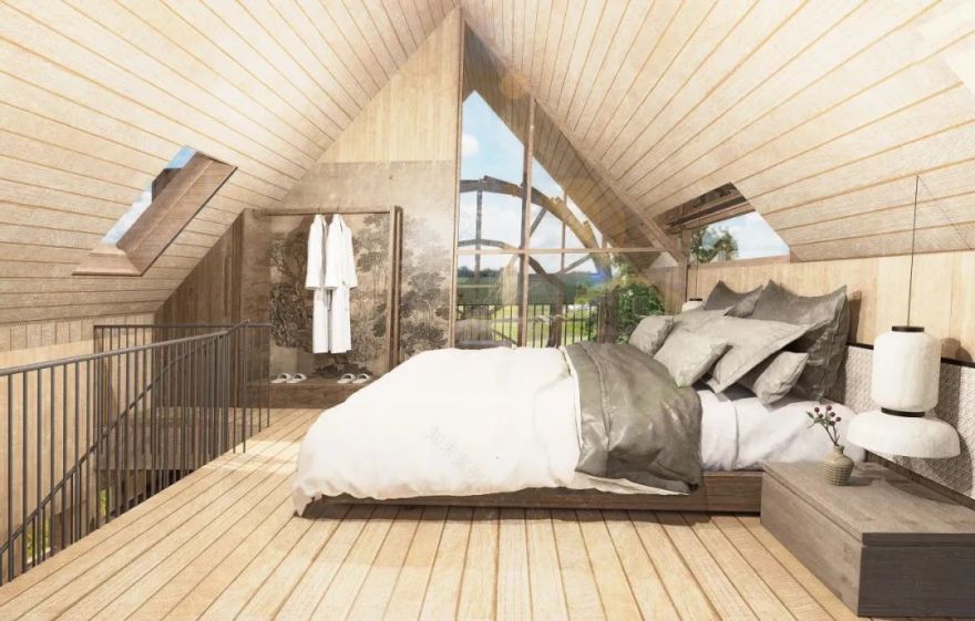 大四学妹的本科毕设将民宿建筑融入稻田之中!“可再生能源技术+组团式布局”栈道式串联功能区!自然环境与民俗文化相辅相成的民宿设计-84