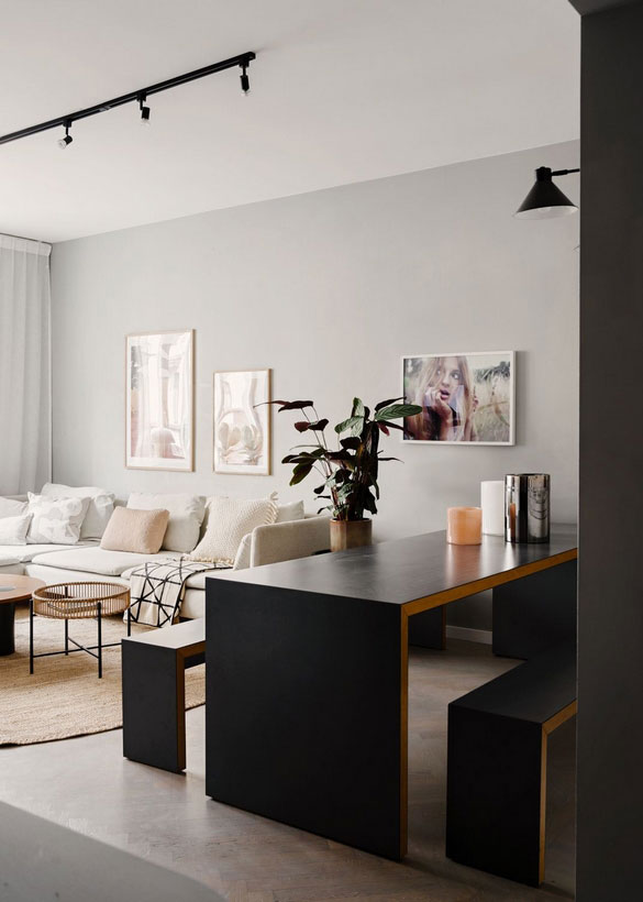 瑞典风格公寓 | 色彩碰撞的宁静空间-3