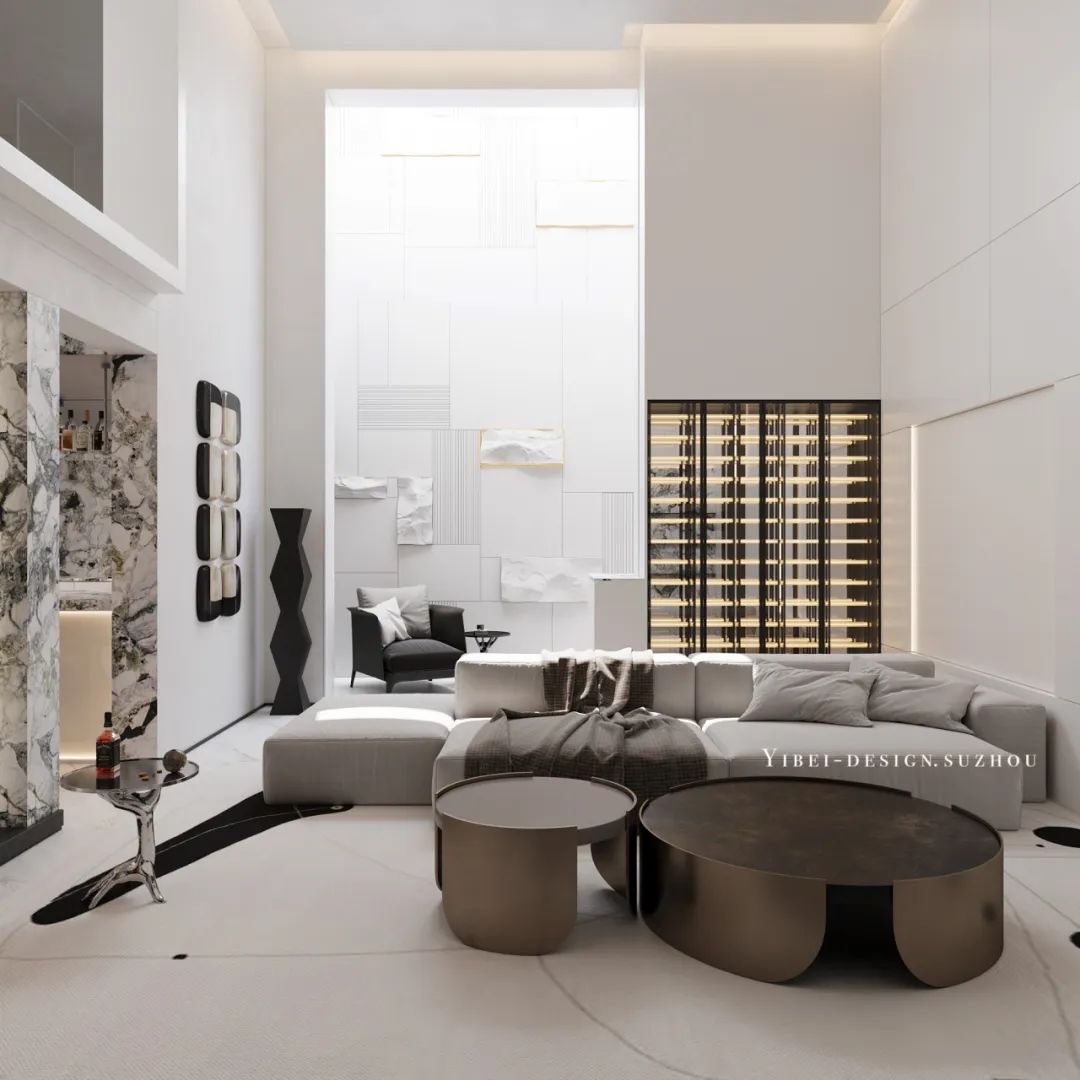 黑白奢石,打造现代都市家居之美丨中国苏州丨YIBEI DESIGN-11