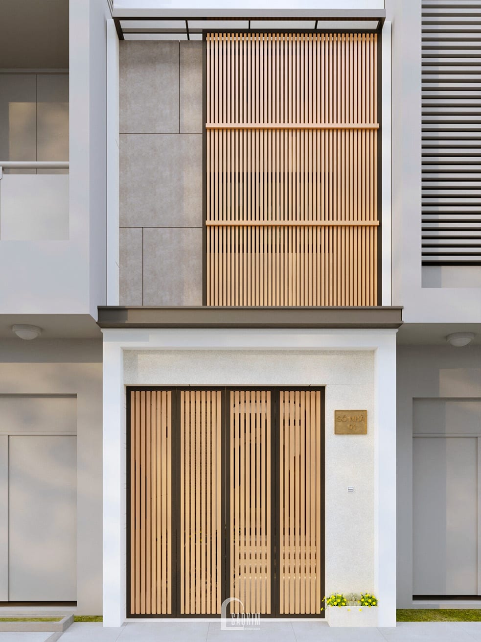 50m² 5 层Japandi风格联排别墅设计丨越南河内-2