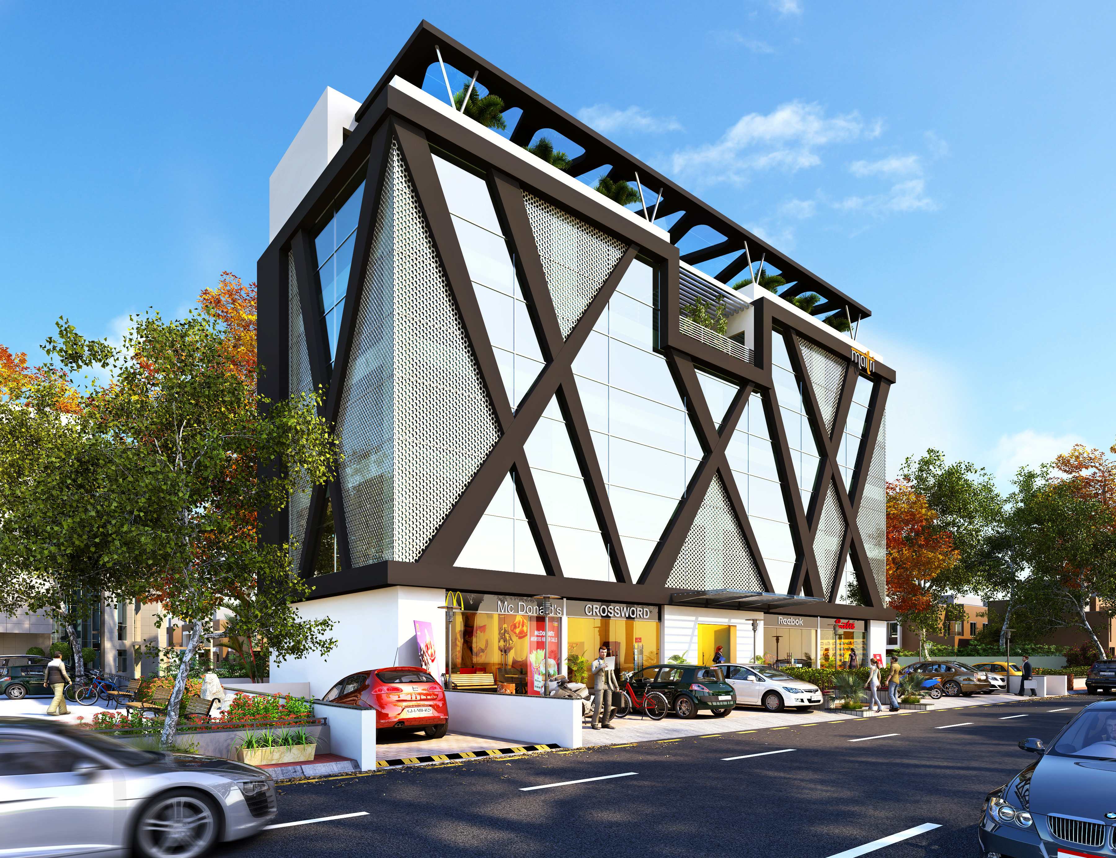 3D 建筑设计师打造的多功能商业空间-12