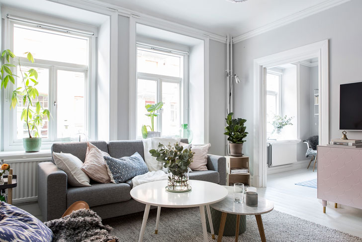 瑞典温馨粉色系公寓设计-13