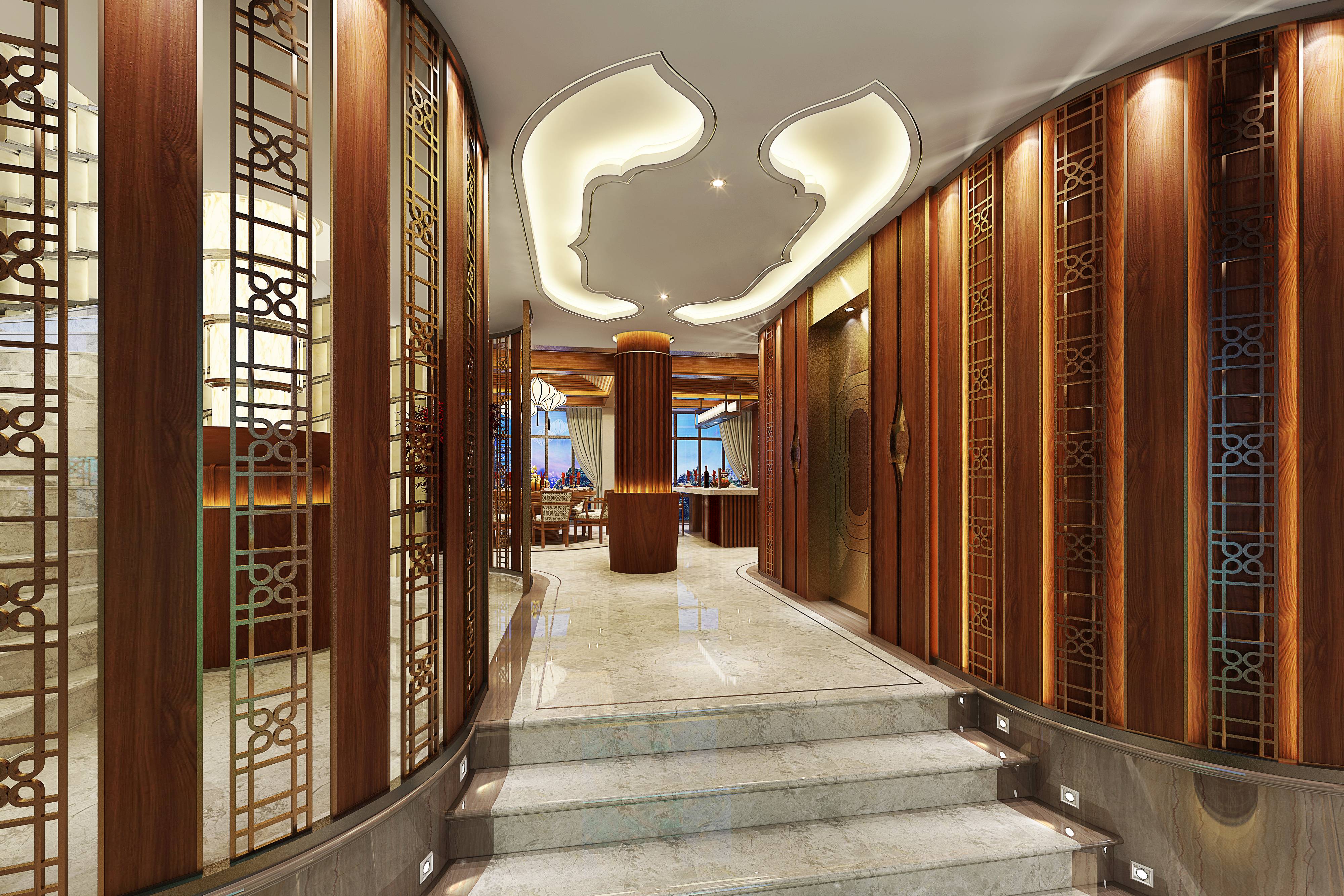 新中式 中式古典 奢华家装别墅样板房-14