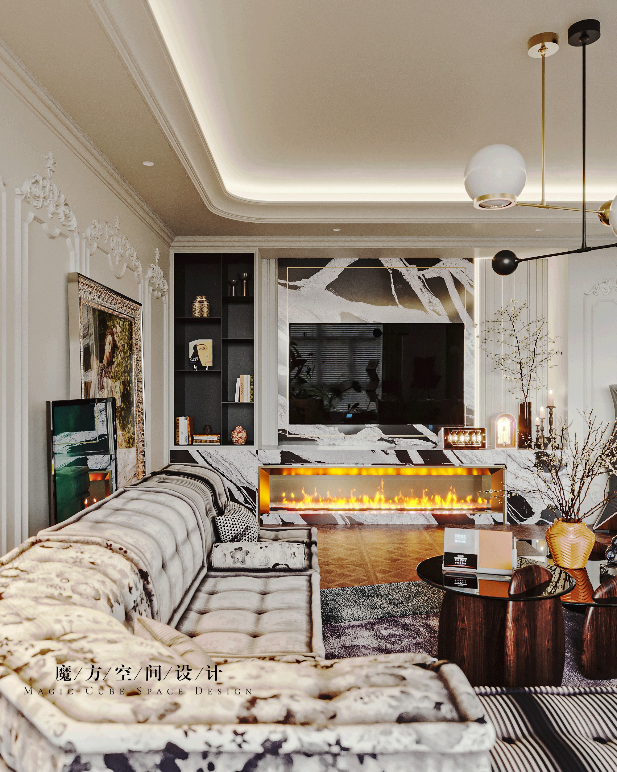 天津•法式复古住宅设计项目丨中国天津丨魔方空间设计-18