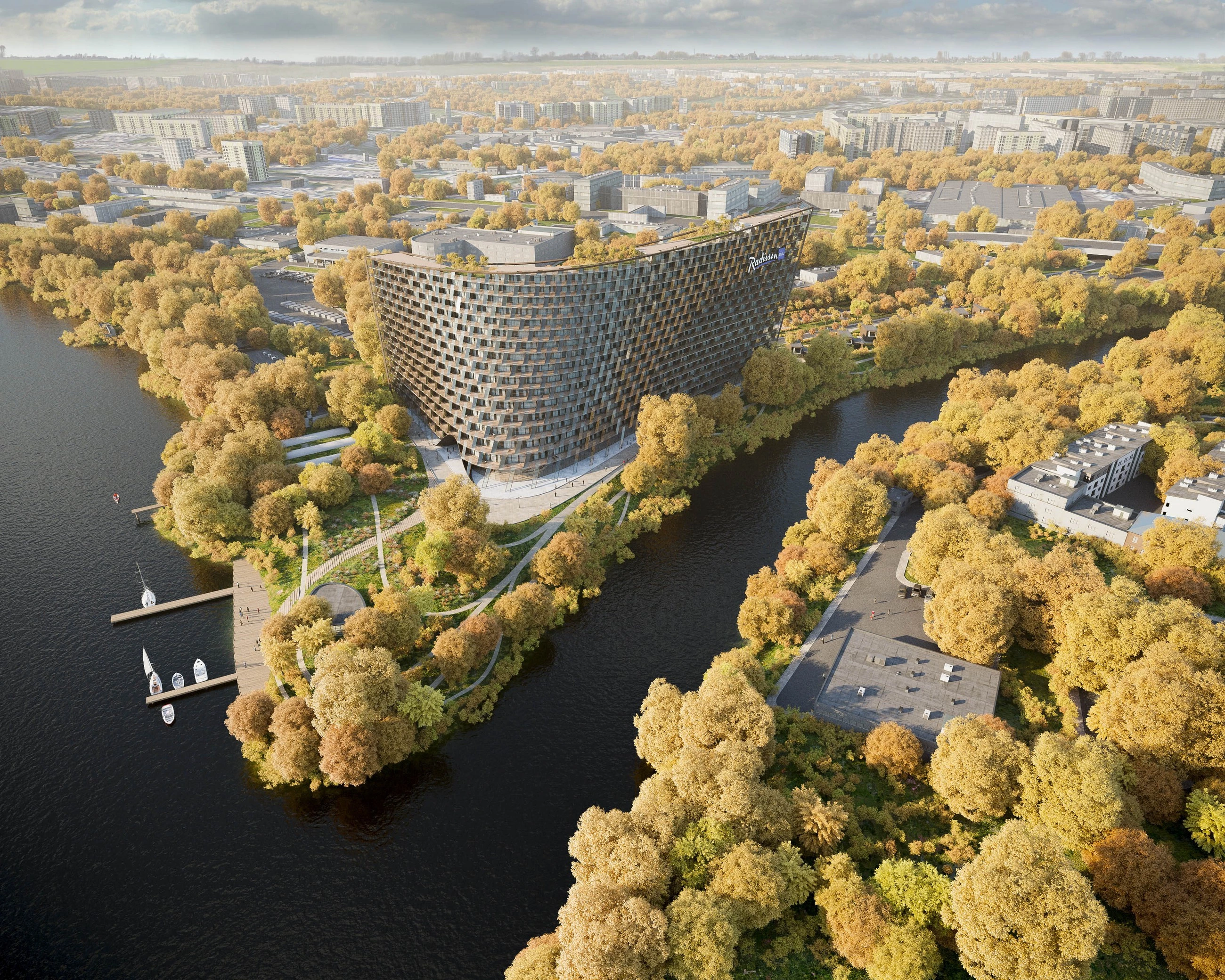 莫斯科河畔丽笙酒店，绿色环保的现代设计-16