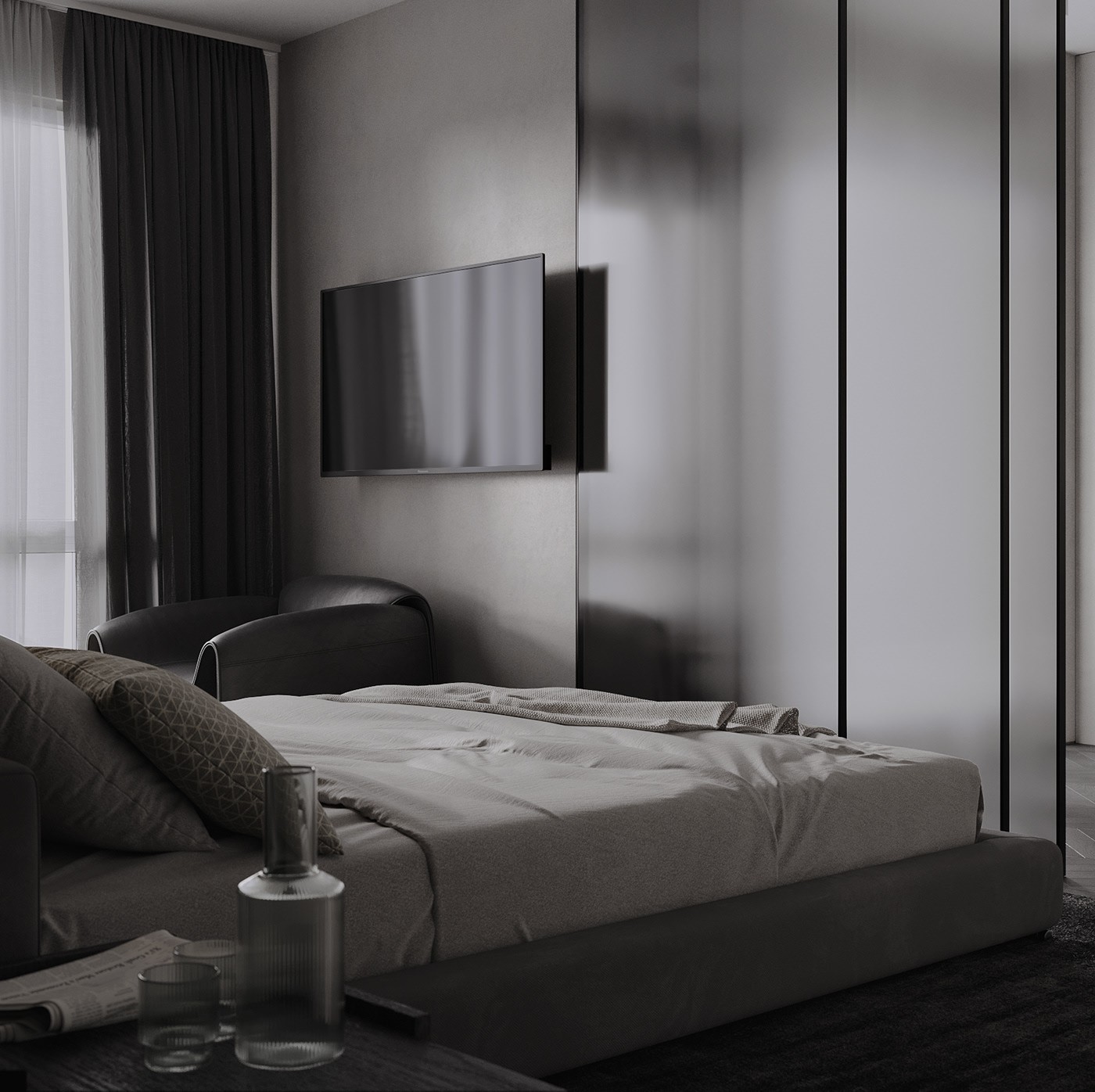 深色系小空间公寓设计-8