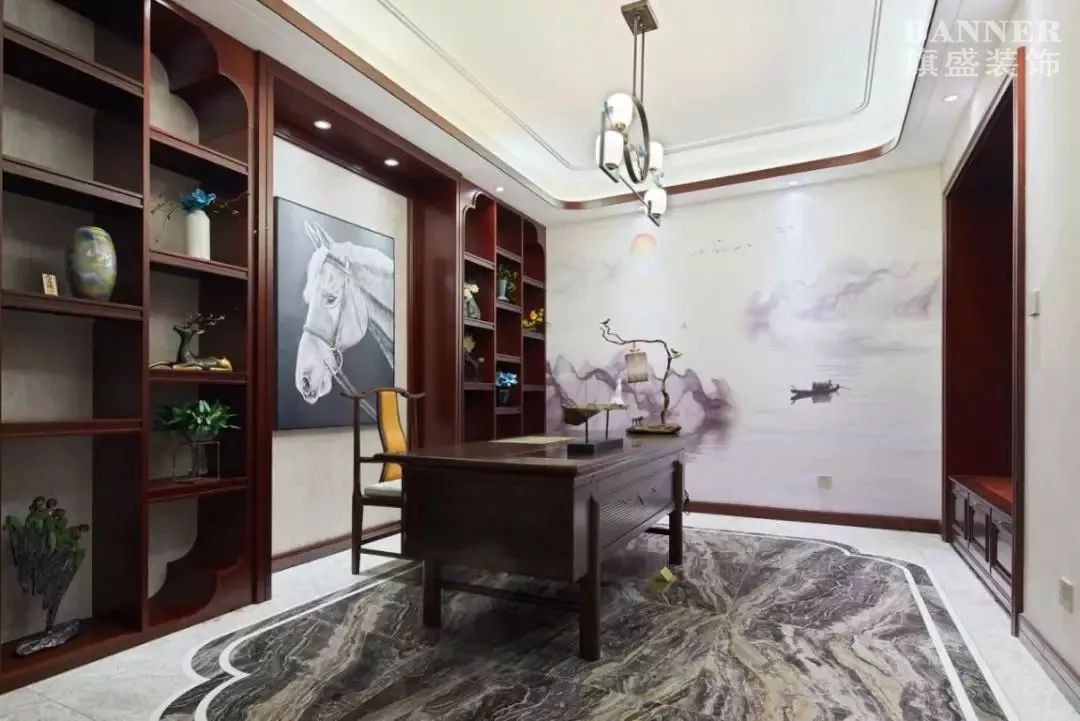 新中式家装典范 | 西安海德堡 310㎡空间设计-76