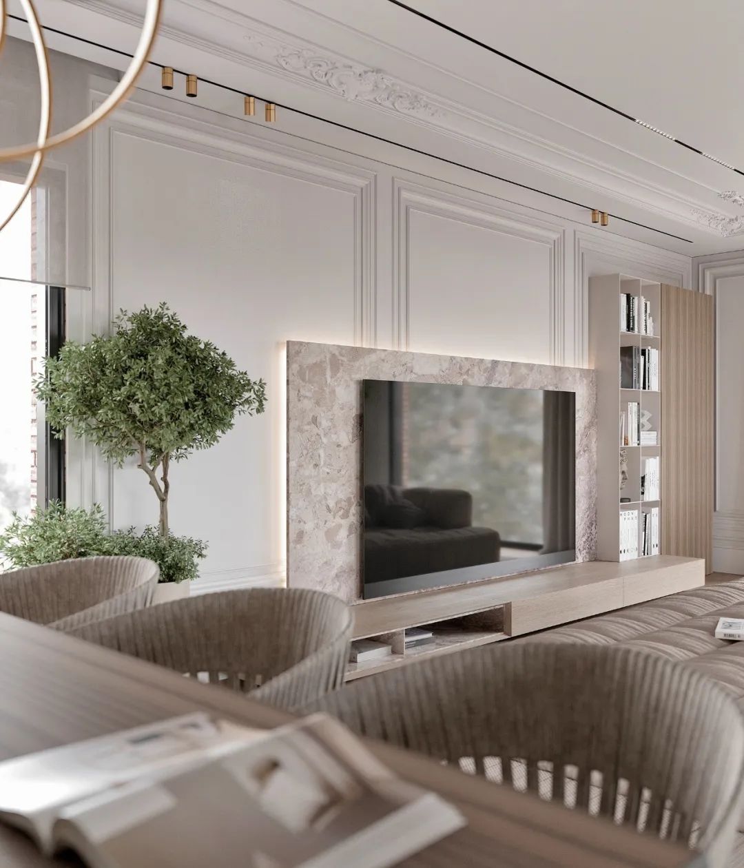 巴塞罗那现代轻法式住宅丨西班牙巴塞罗那丨Alex Tolkachev-5