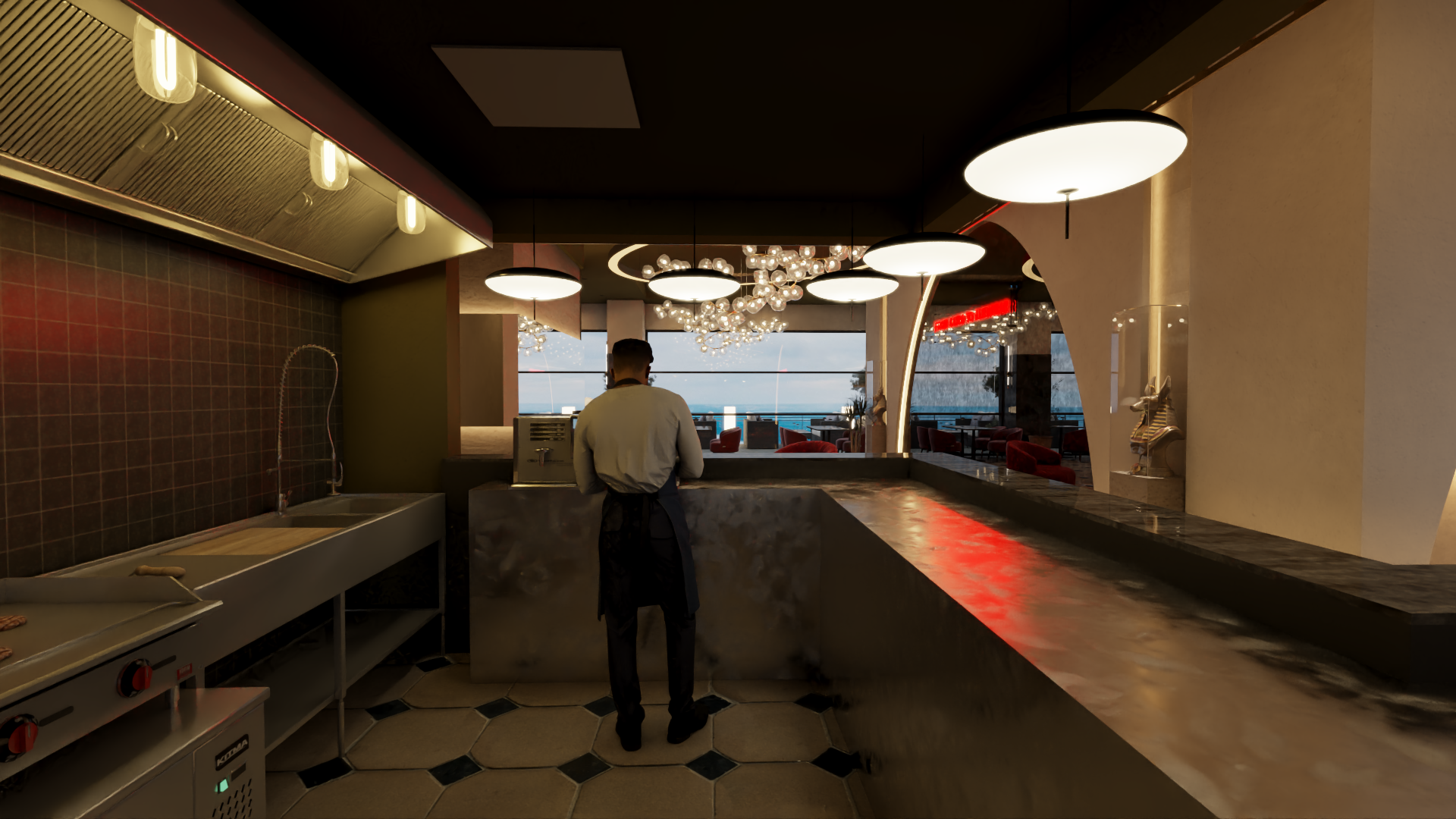 餐厅和水烟休闲室室内设计丨沙特阿拉伯-43