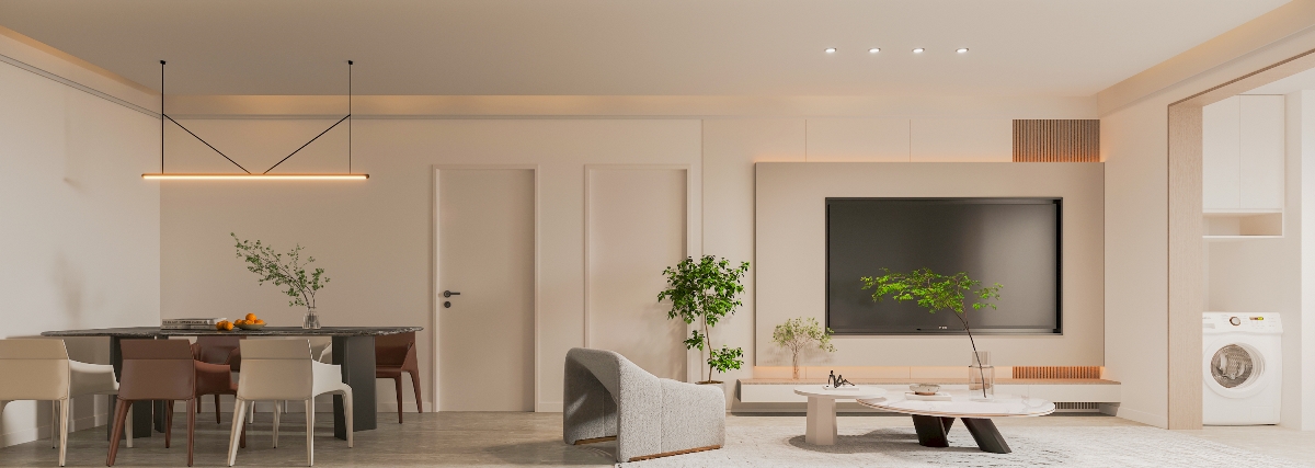 奶油风-客餐厅卧室-3