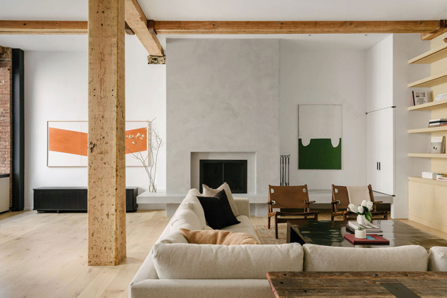 纽约前卷烟厂大楼里明亮的阁楼-4