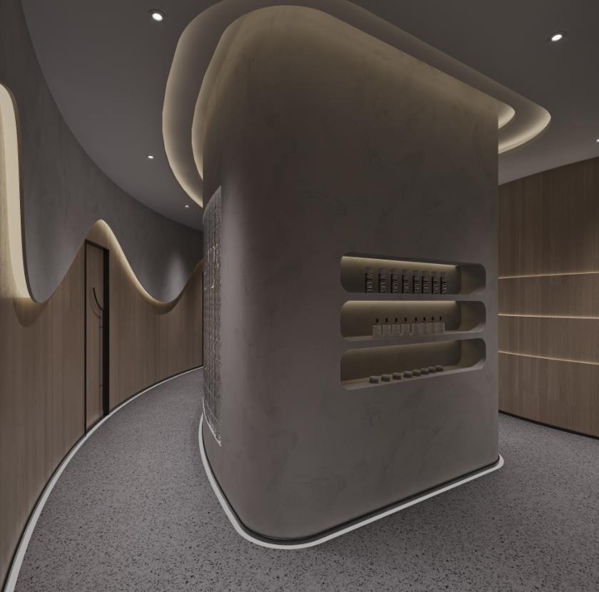 科技感与自然美丽风格融合的美容院设计-8