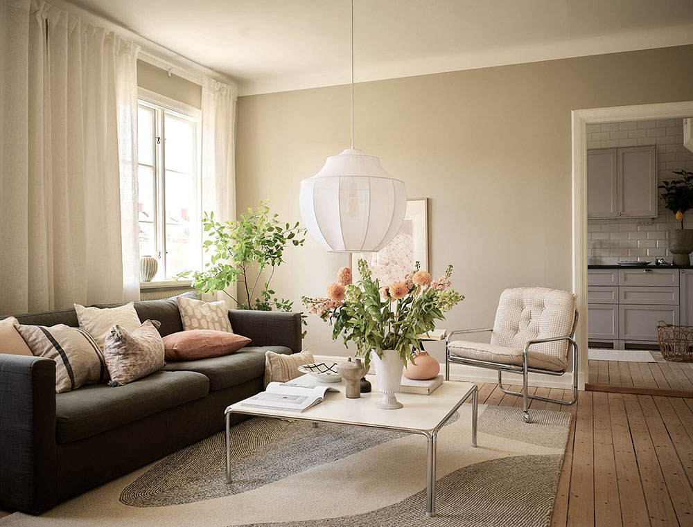 瑞典 60 平米温馨公寓，丰富纺织品打造舒适氛围-5