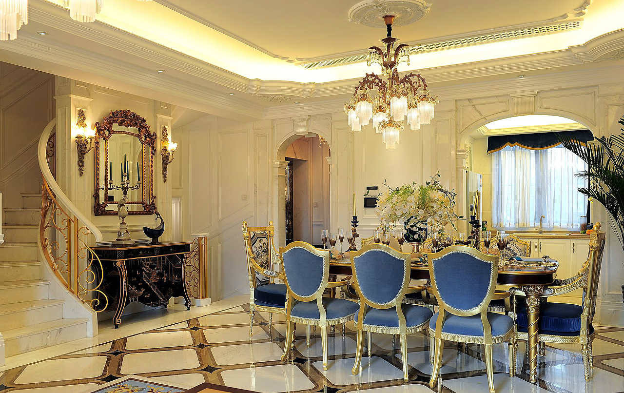 贵阳法式风格别墅装修设计竣工实景案例！-7