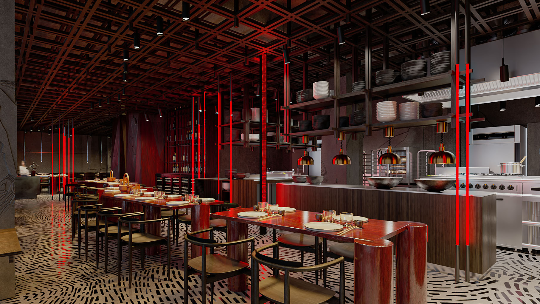 “WU” Pan Asian Restaurant（“WU”泛亚餐厅）丨electric architect-9