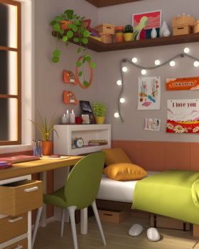 3d Isometric bedroom