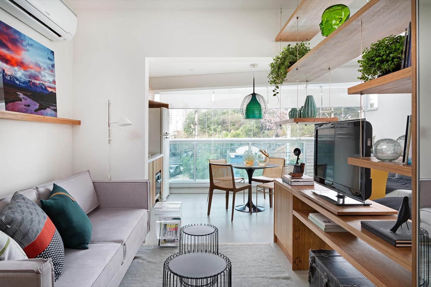 巴西 34 平米公寓的年轻时尚设计-1