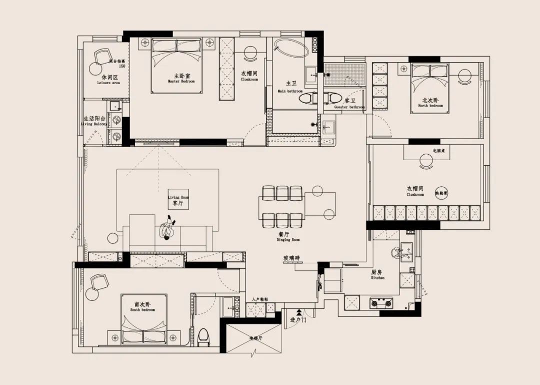 170㎡简约大平层，暖白原木的细腻优雅 | 深零设计-111