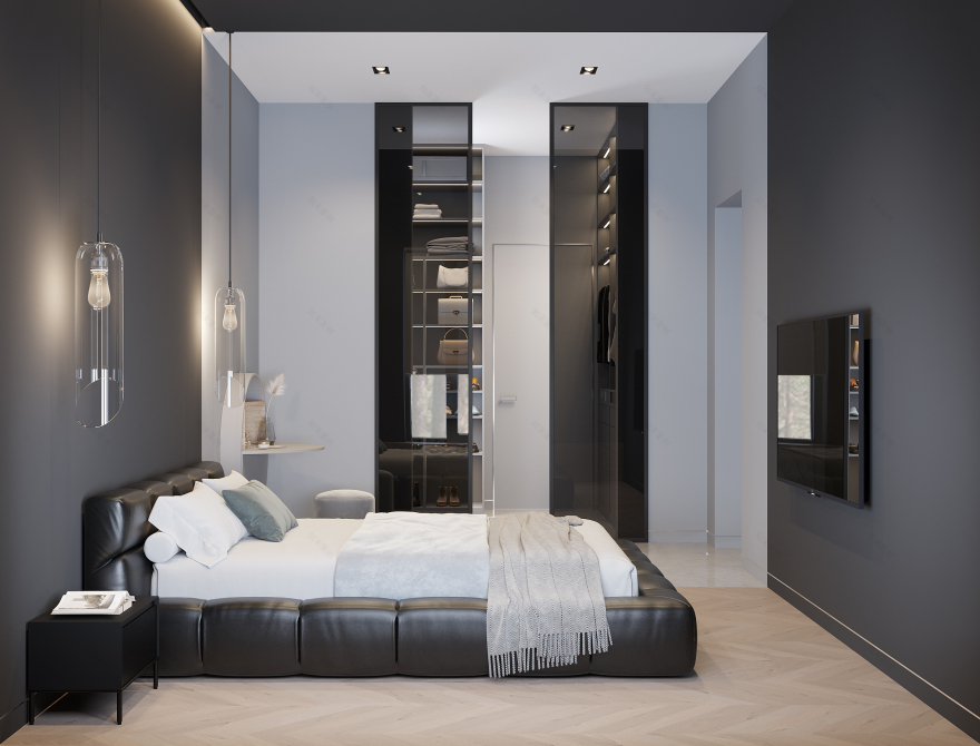 黑色版房屋室内装饰丨Golub Architects-23