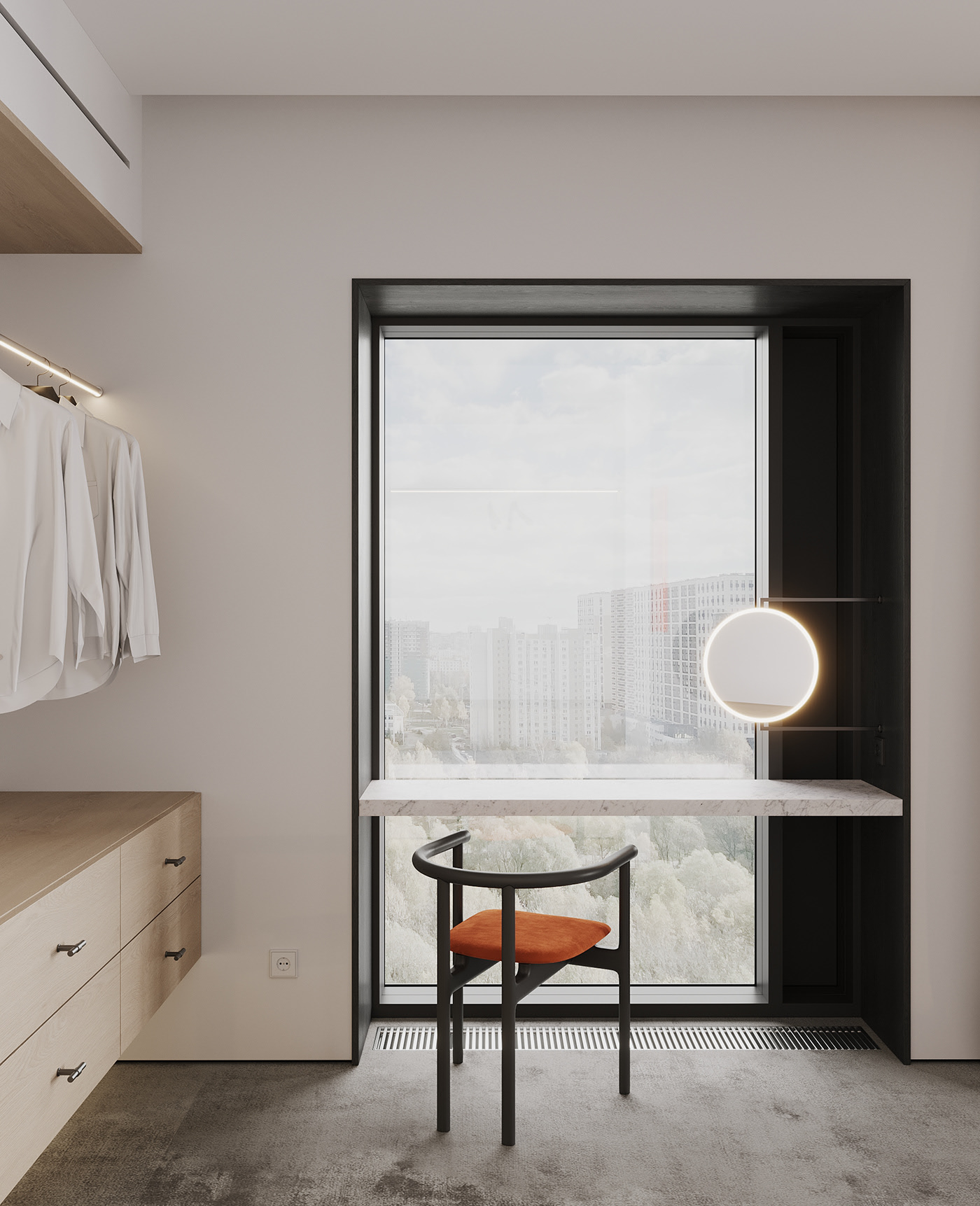 90㎡极简风公寓设计 这也太高级了吧-19