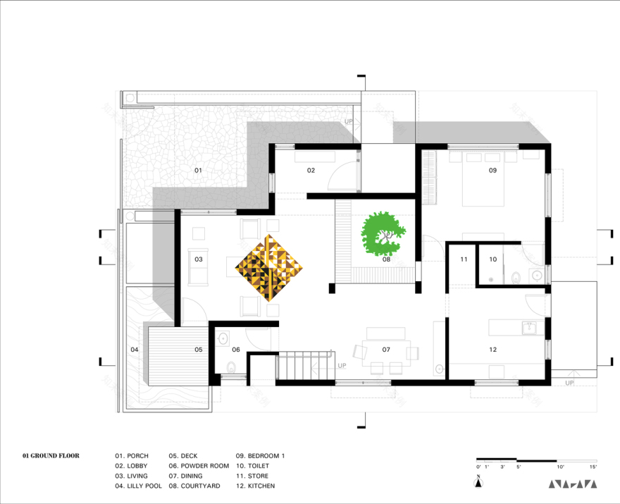 印度南部现代住宅的庭院生活-78