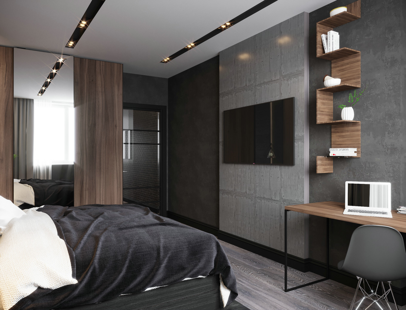 白俄罗斯暗黑系小户型设计 | ДиКинг-18