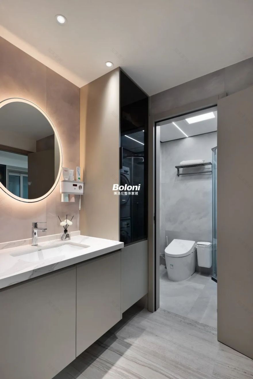 灰色极简大平层,治愈深夜 emo 的舒适之家-49