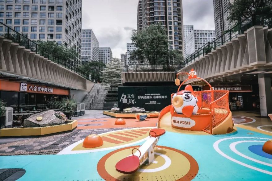 摸摸锦鲤.顽点不一样|云城万科里下沉广场改造-52
