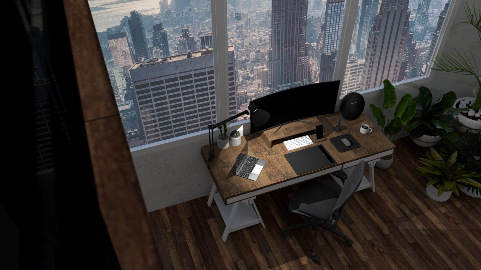 LOFT 公寓书桌布置丨Titik Hilang Design 的 Mira Rachma-11