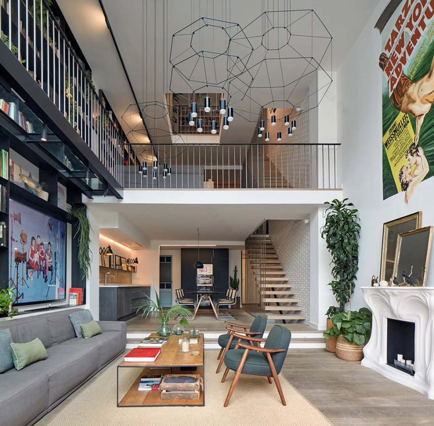 巴塞罗那四层艺术家住所,打造城市中的宁静绿洲-4