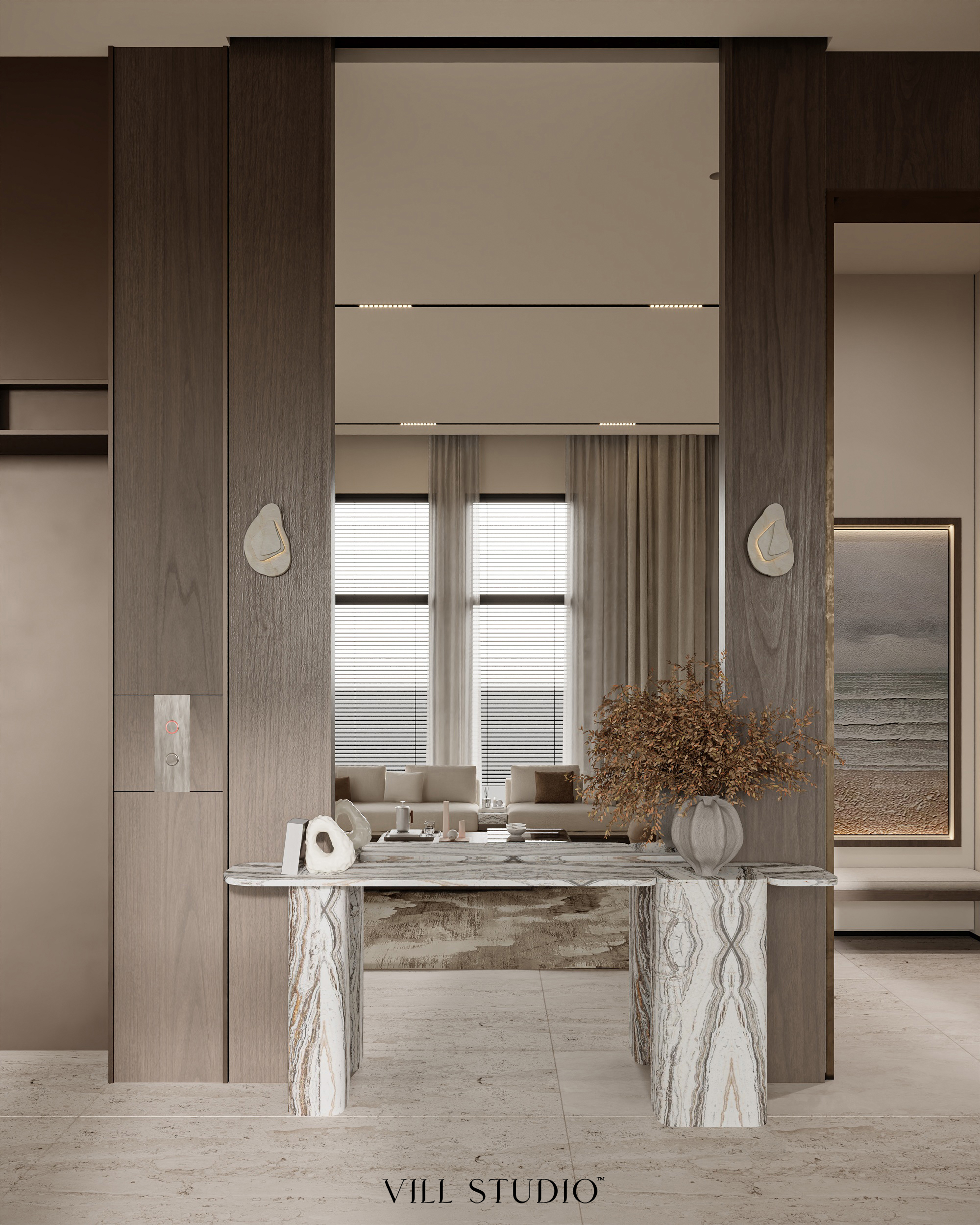 LUXURY VILLA LIVING & DINING INTERIOR DESIGN | KSA-26