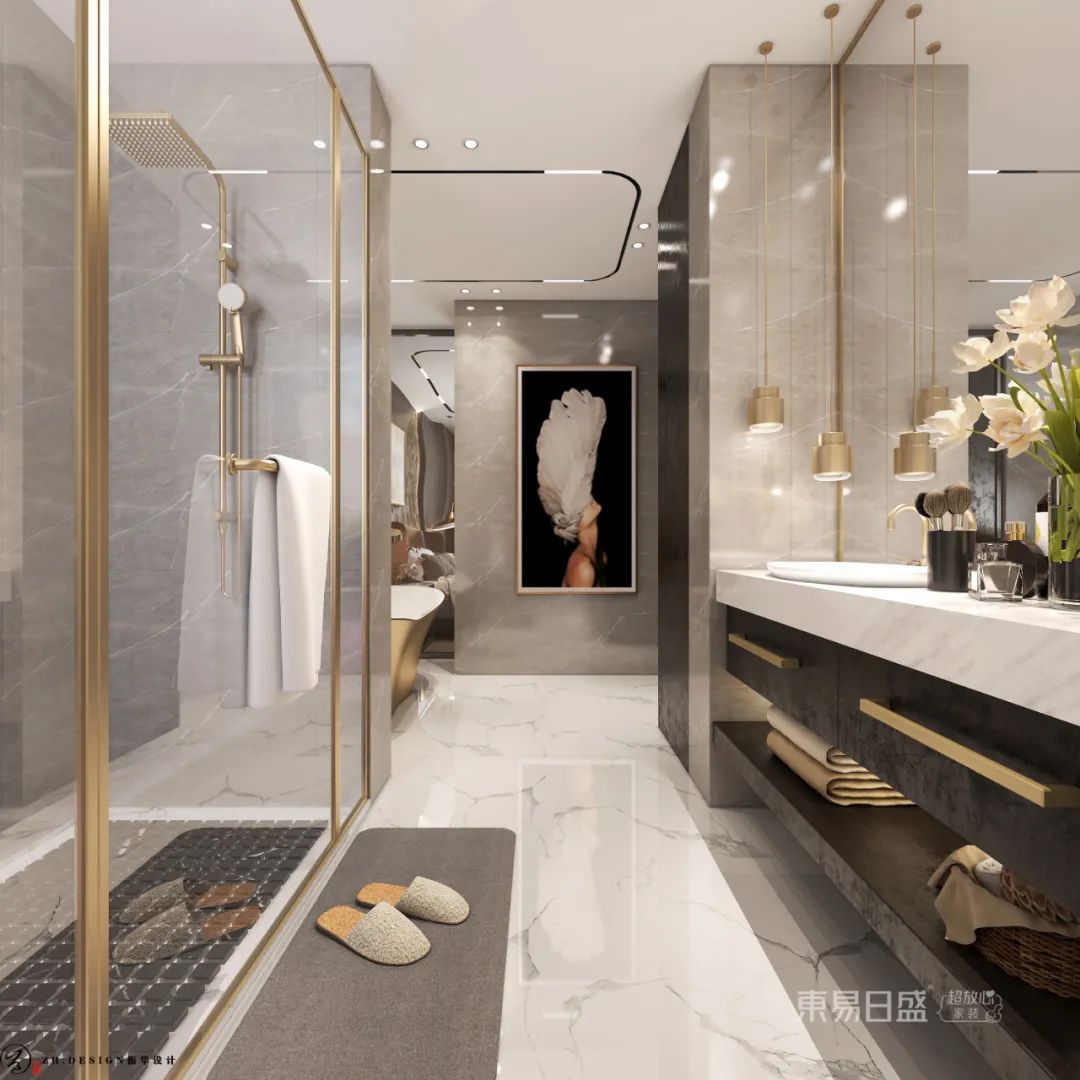 400㎡轻奢灰色私宅,家的乌托邦丨东易日盛-52