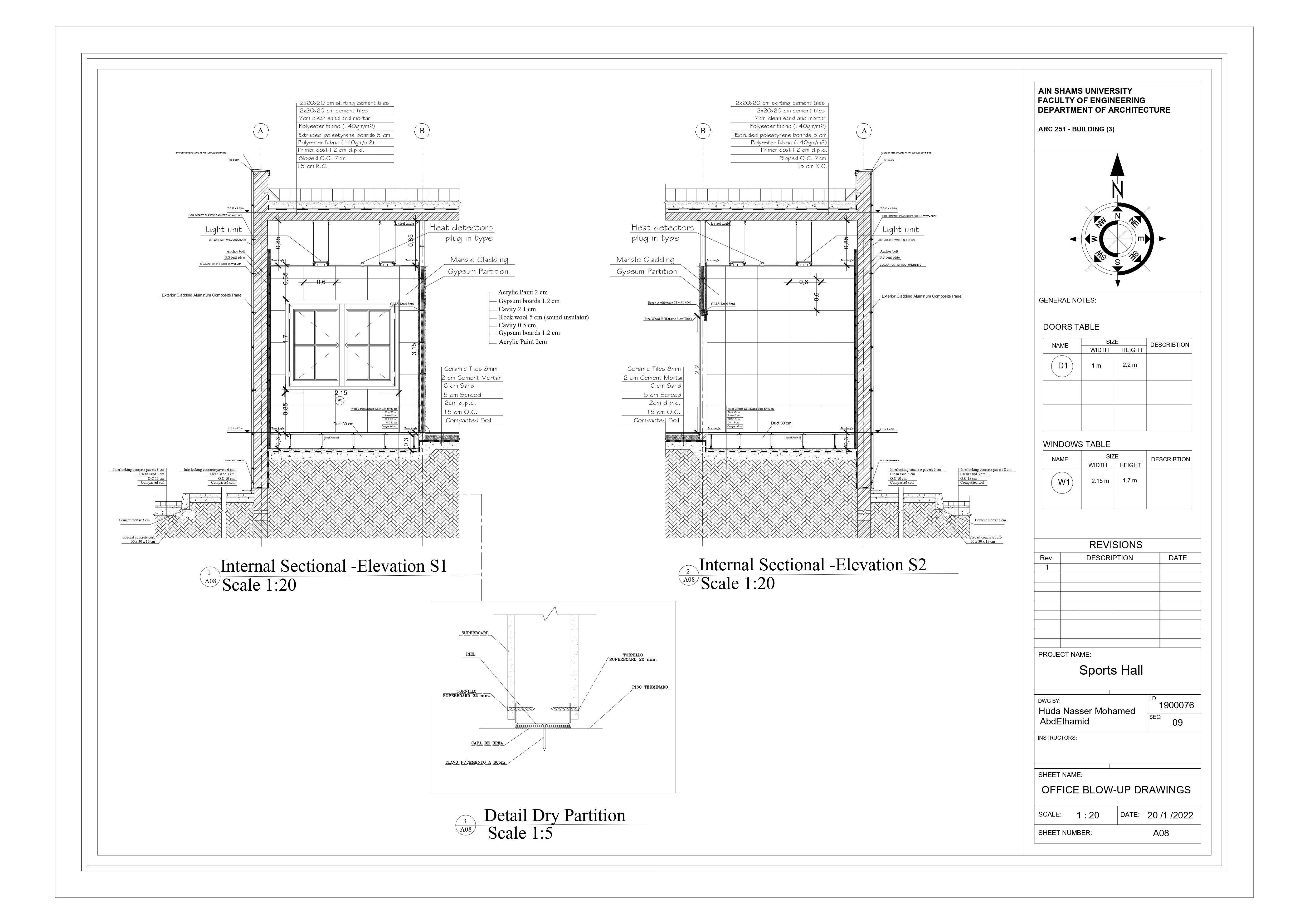 斯波茨大厅·工作图纸丨Ain Shams 大学工程学院建筑系-10