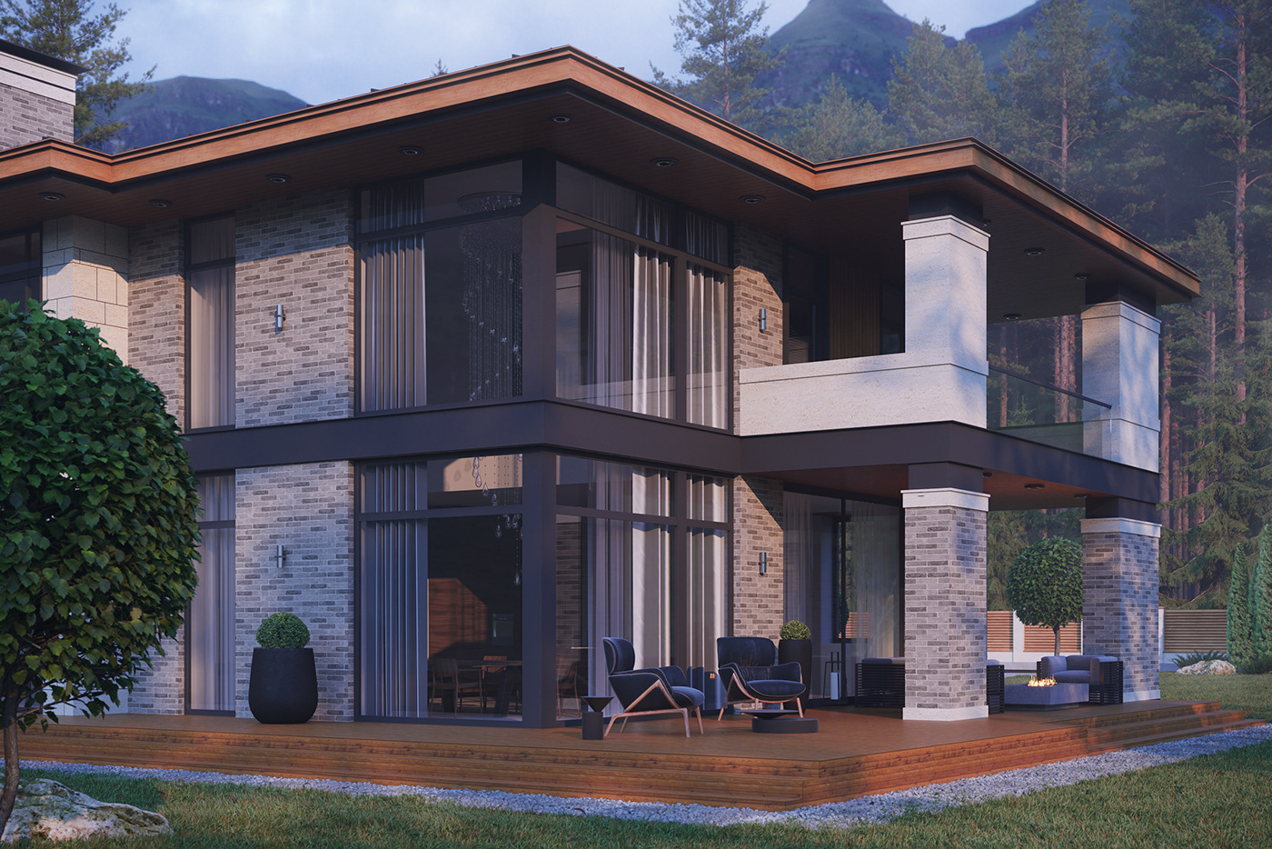 Anastasiya Gushchina丨别墅建筑丨RESIDENCE IN THE COTTAGE VILLAGE "BEAR LAKE"-3