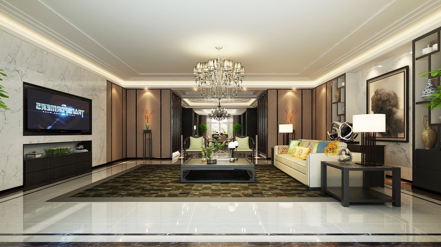 新中式 中式古典 奢华家装别墅样板房-5-39