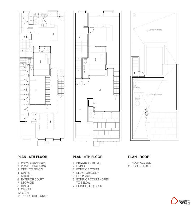 豪华别墅 现代风格纽约仓库改造工业风格联排别墅-5