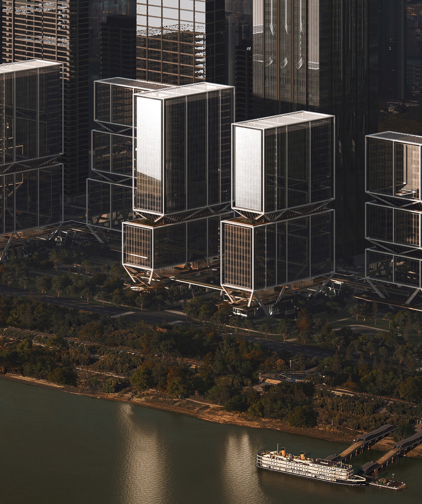 武汉长江中心C地块项目国际竞赛丨中国武汉丨line+建筑事务所-45