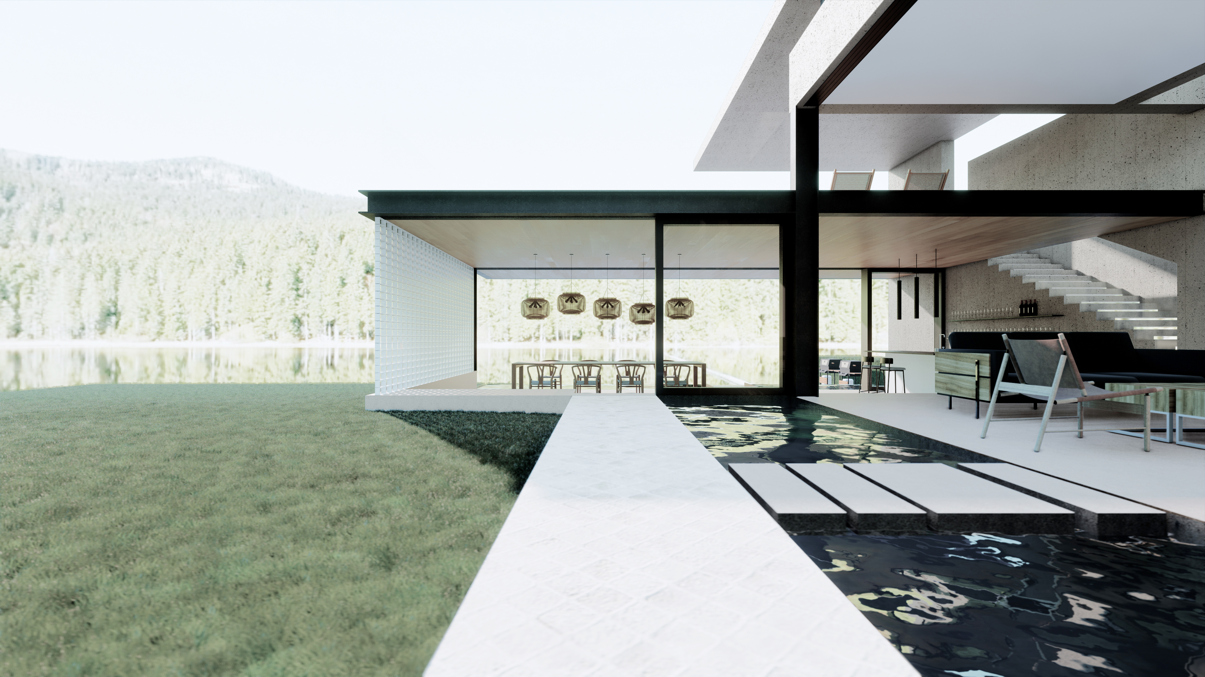 建筑设计｜佘山别墅庭院客厅-1