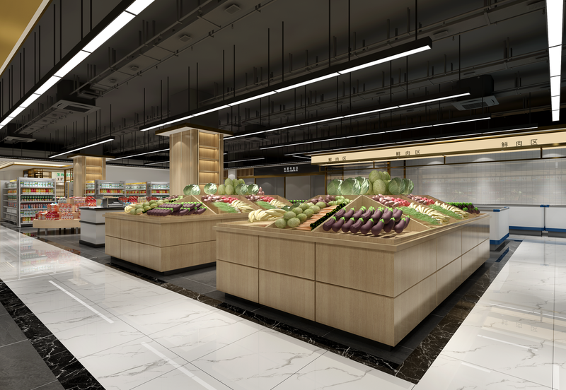 轻奢风鸵鸟鲜生超市，明亮洁净的购物空间-12