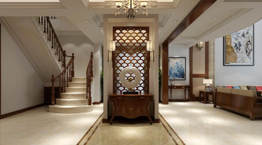 新中式轻奢风 | 济南万泰装饰总部绿地国际城别墅装修设计-0