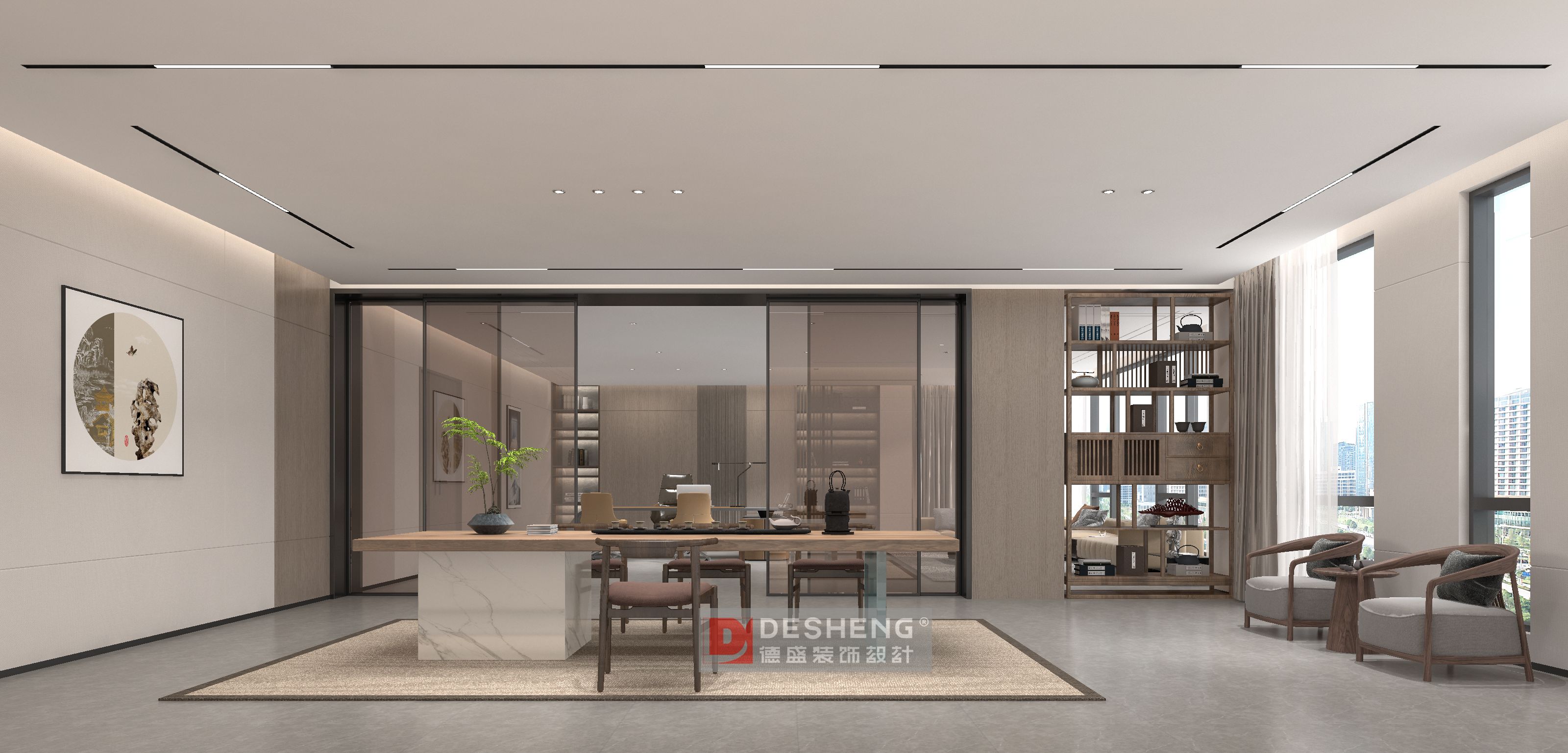 德盛装饰办公室装修案例-衫衫来迟-14