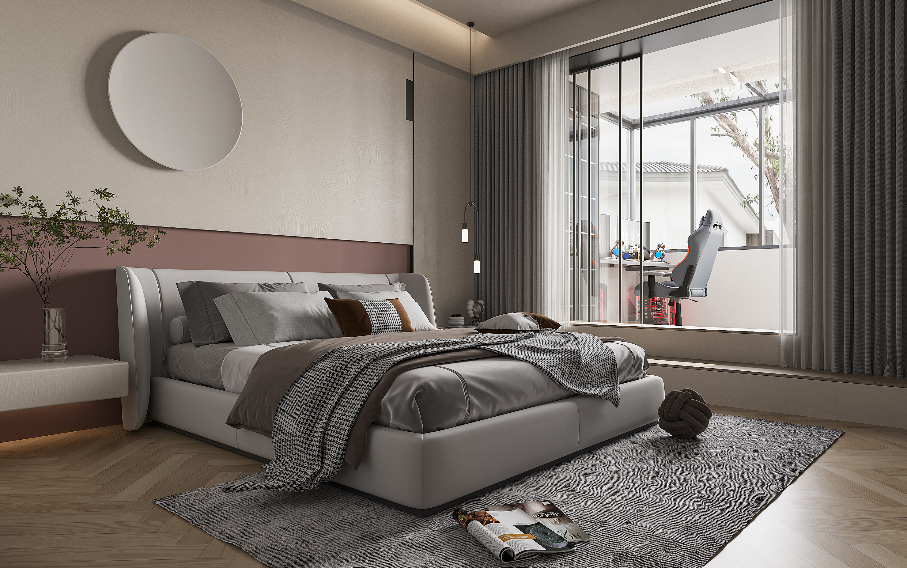 现代奶油风复式楼-5