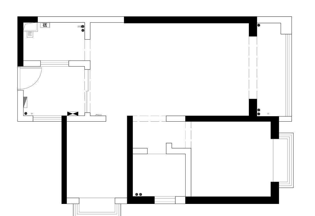 钟俊峰丨平层丨大大的小屋 70m2极限改造 两房改三房-2