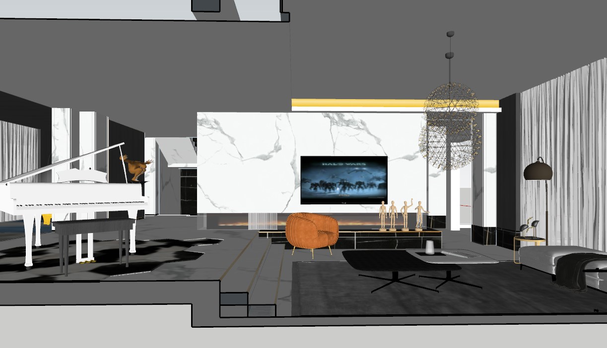 免费Sketchup客厅模型下载项目-8