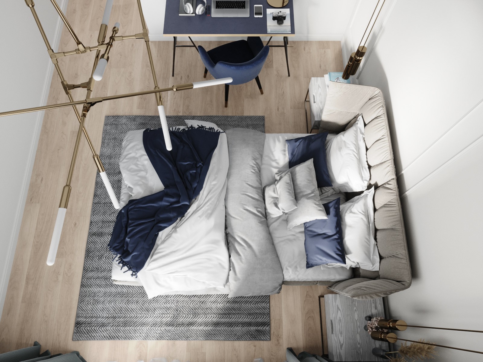 圣彼得堡 58 平米现代小公寓 | 精致简约的艺术空间-14